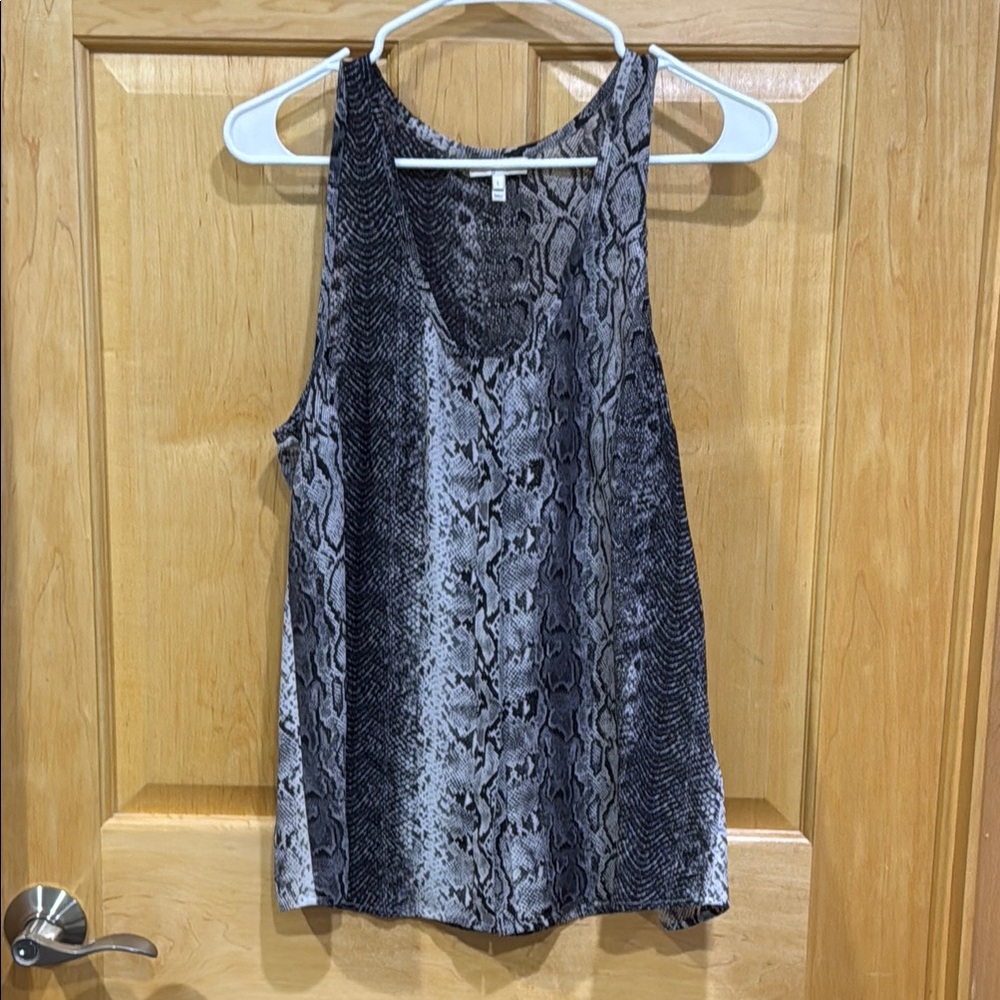 Joie Gray and Black Tank Top with Snakeskin Print size L